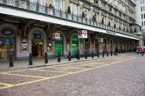 Street frontage of Charing Cross station on the Strand