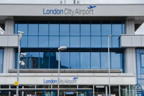 Front of the London City Airport terminal building